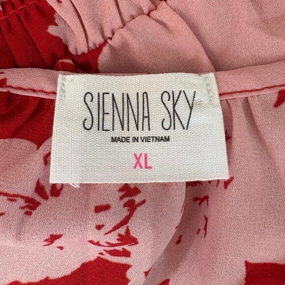 Sienna Sky Red Light Pink Floral Top XL - Picture 3 of 3